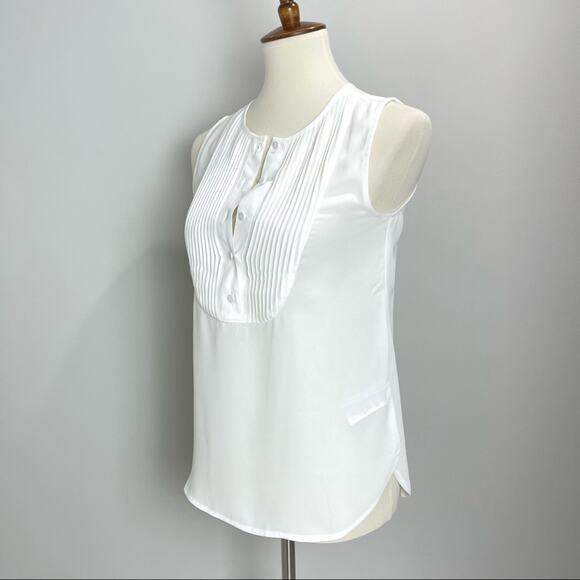 J. Crew Drapey Sleeveless Tuxedo Top Size XXS - Picture 3 of 6
